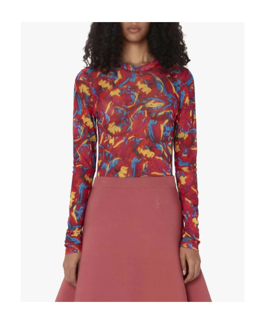 Abstract Pattern Print Long-Sleeved T-Shirt