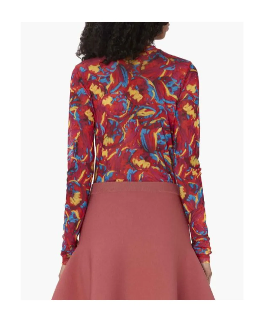 Abstract Pattern Print Long-Sleeved T-Shirt