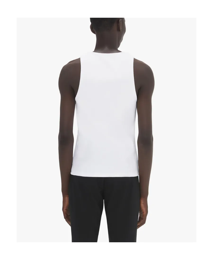 Logo-Embroidered Ribbed-Knit Sleeveless Tank Top