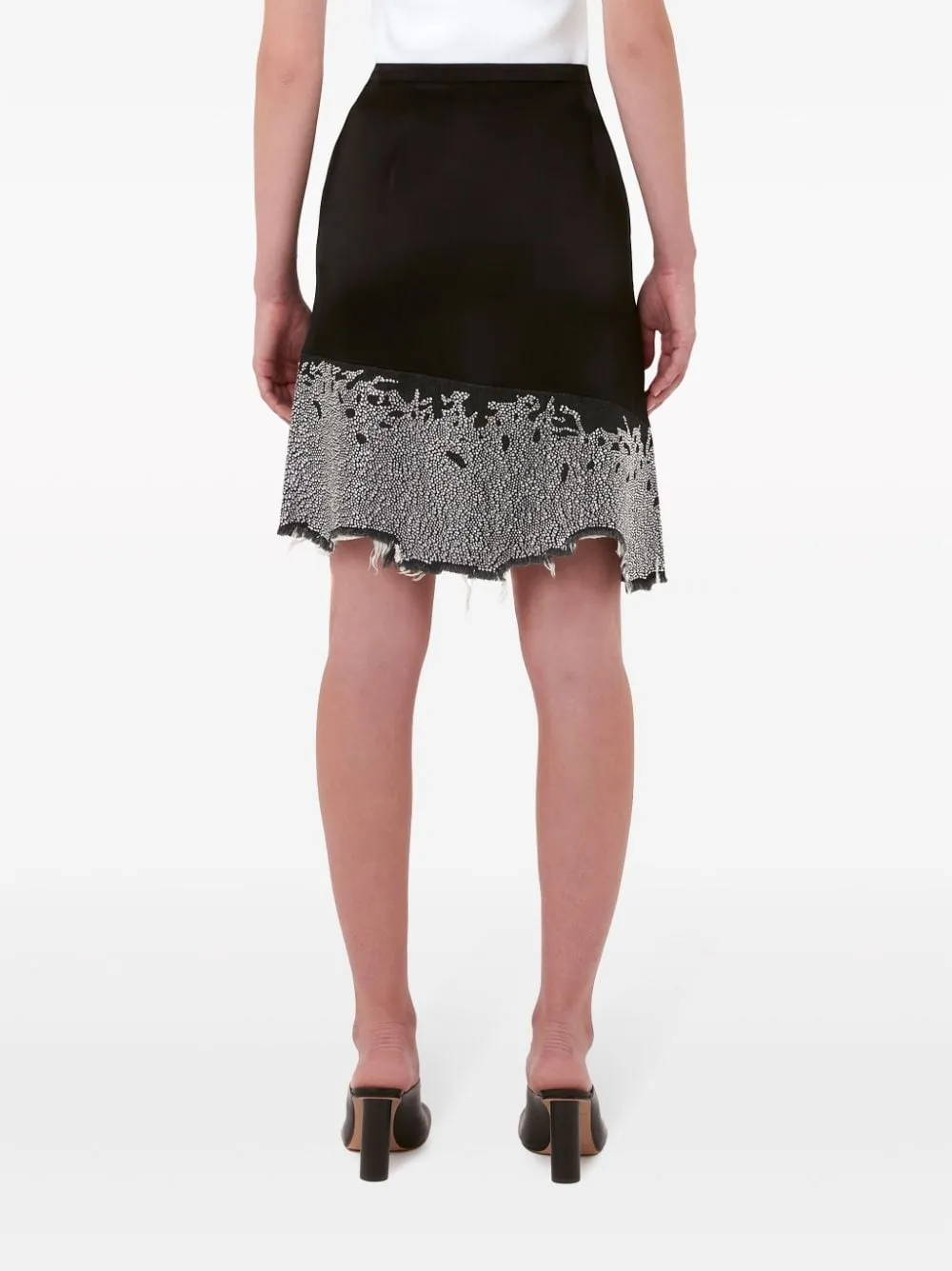 Glitter-Detail Asymmetric Skirt