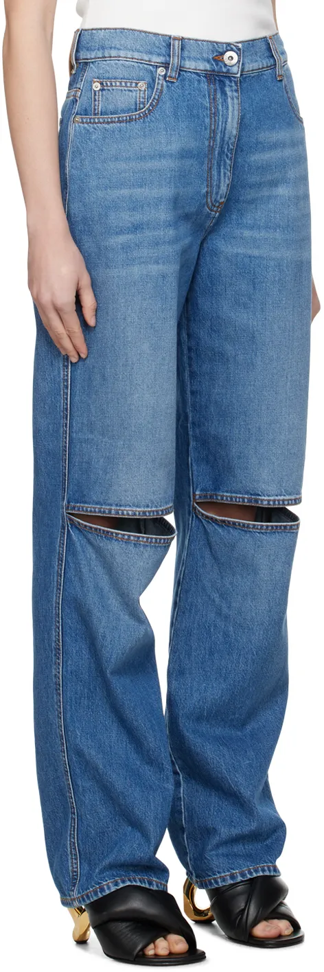 Cut-Out Knee Bootcut Jeans