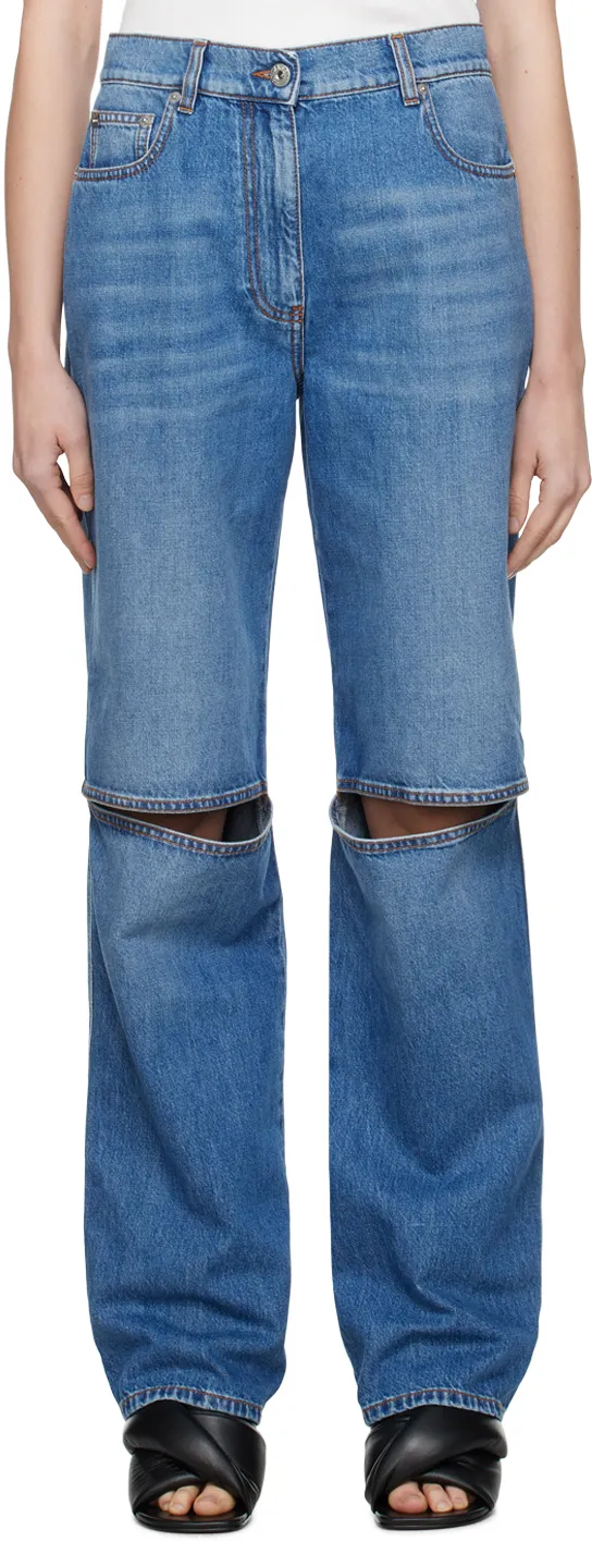 Cut-Out Knee Bootcut Jeans