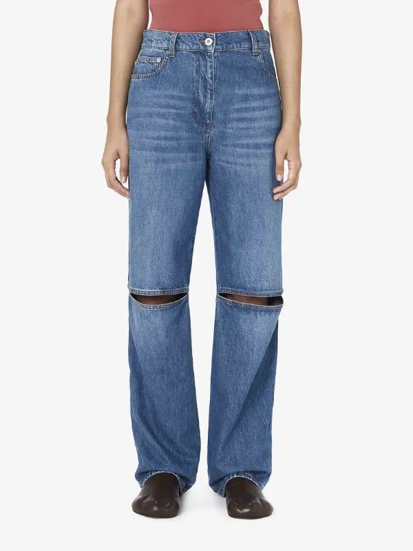 Cut-Out Knee Bootcut Jeans