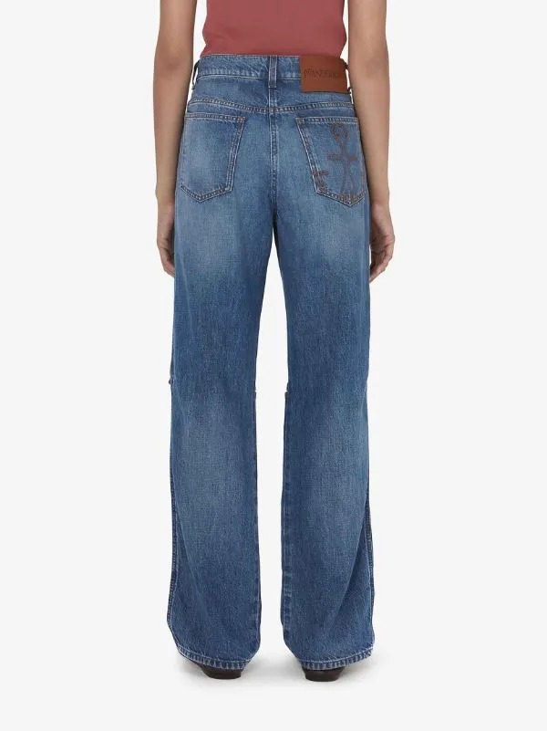 Cut-Out Knee Bootcut Jeans