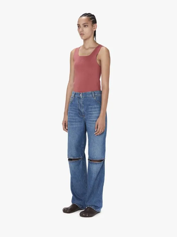 Cut-Out Knee Bootcut Jeans