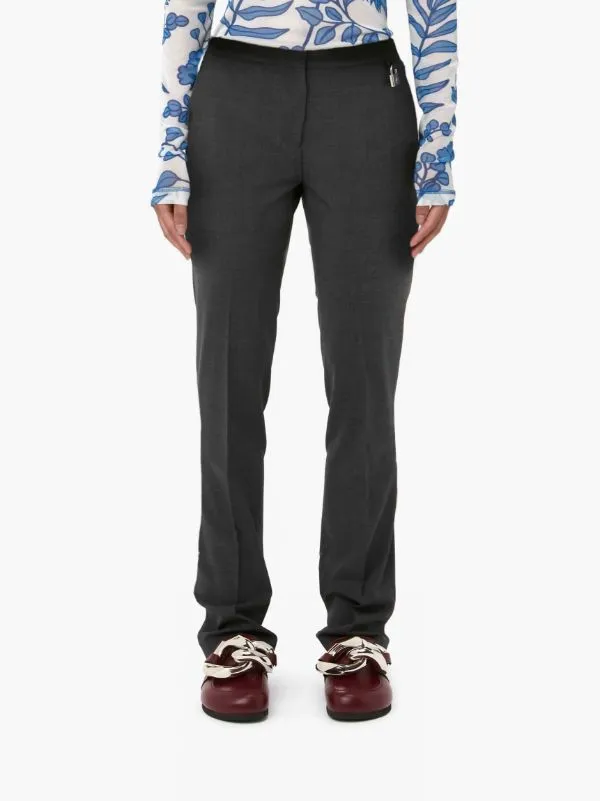 High-Waisted Cotton Trousers