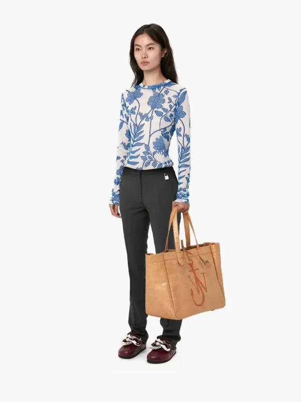 High-Waisted Cotton Trousers