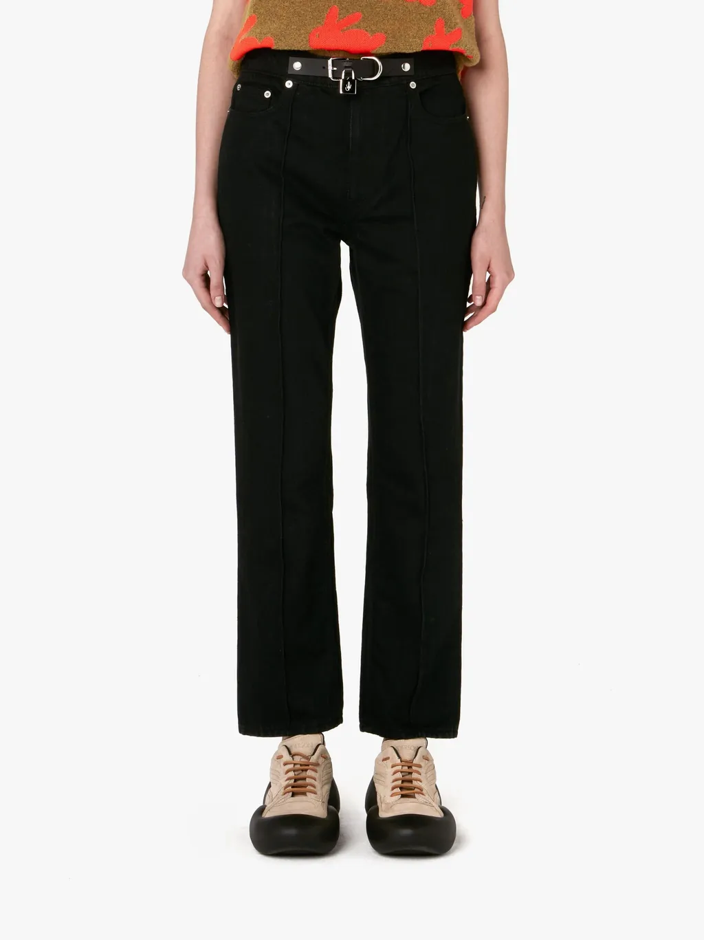 Padlock Detailed Slim-Fit Jeans