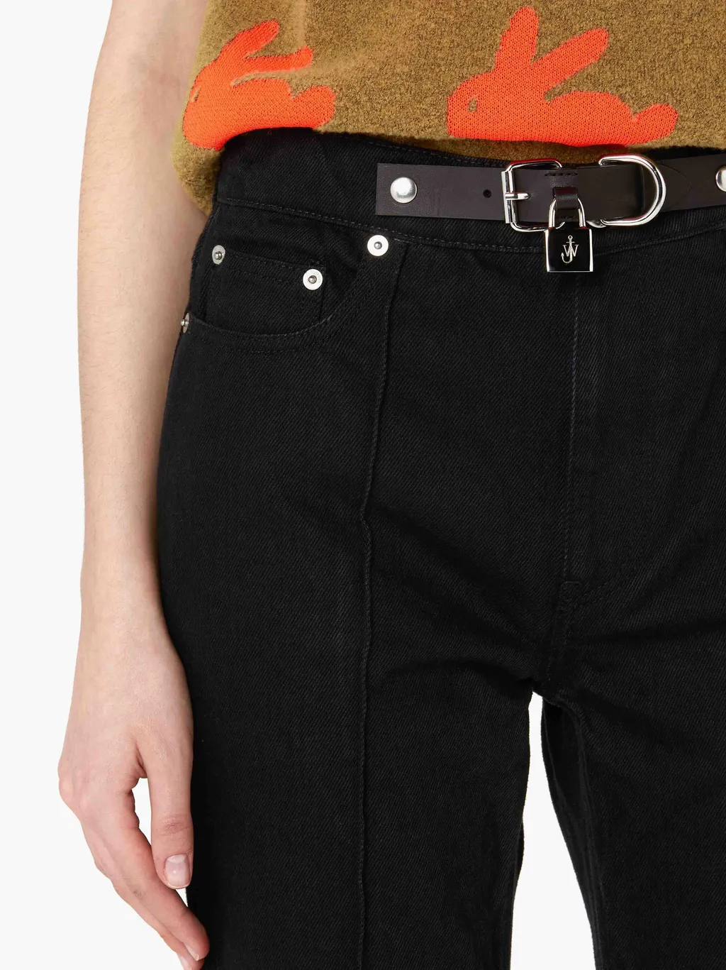Padlock Detailed Slim-Fit Jeans
