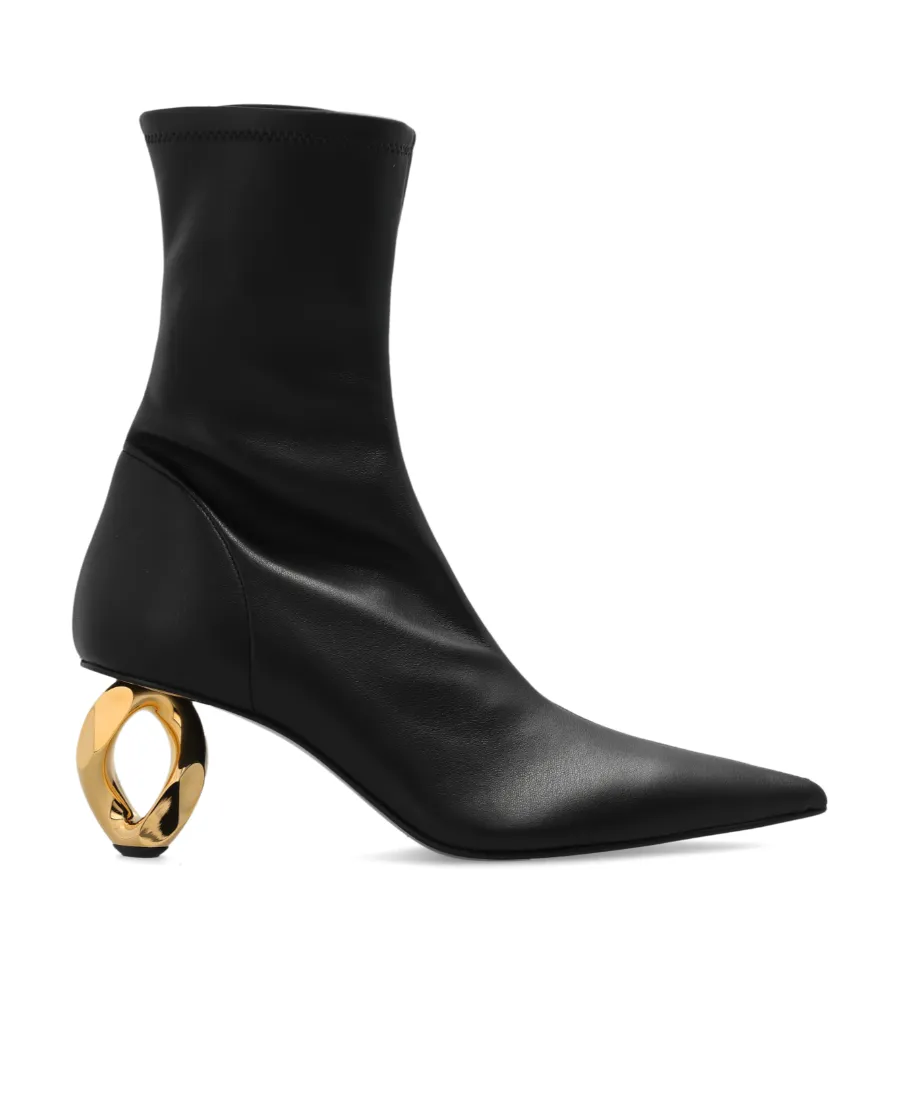 Pointed-Toe Heeled Ankle Boots
