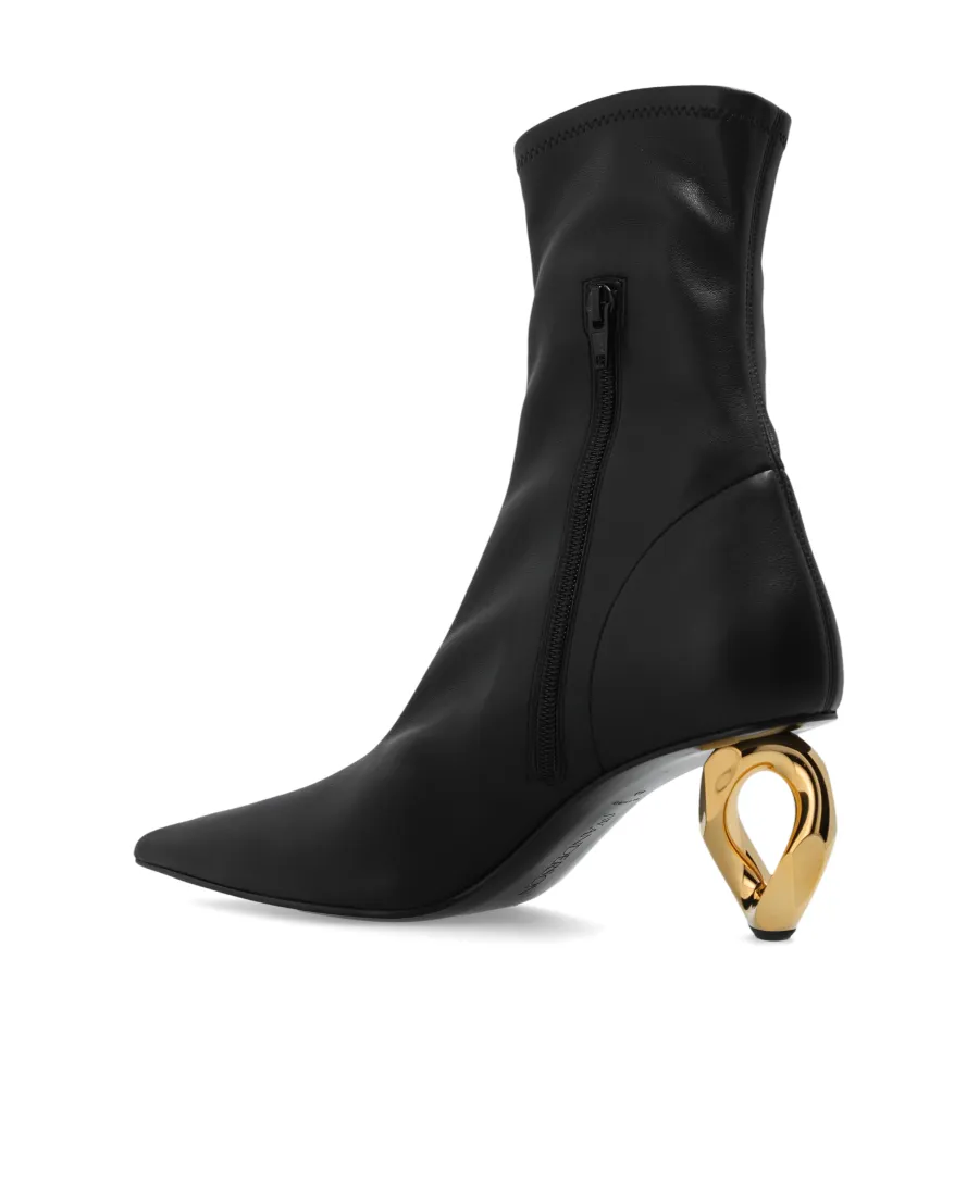 Pointed-Toe Heeled Ankle Boots