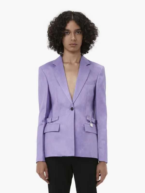 Padlock Strap Single-Breasted Blazer