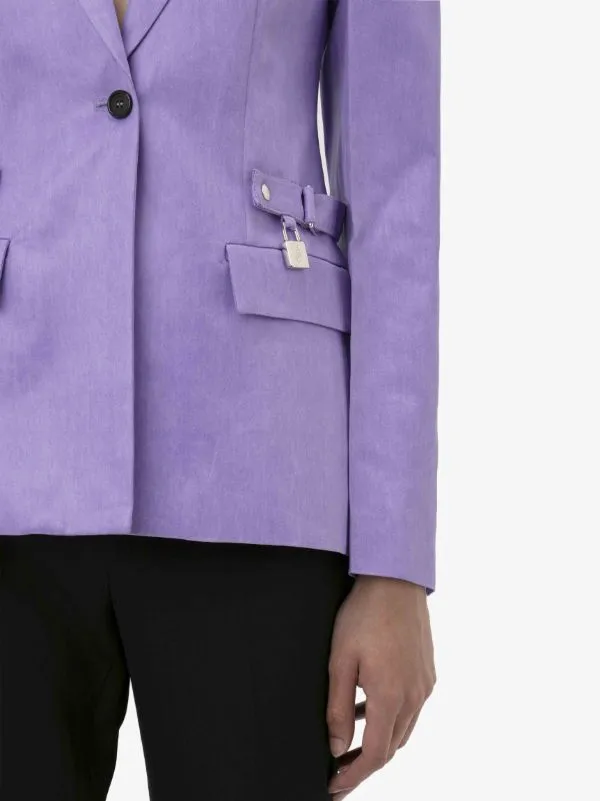 Padlock Strap Single-Breasted Blazer