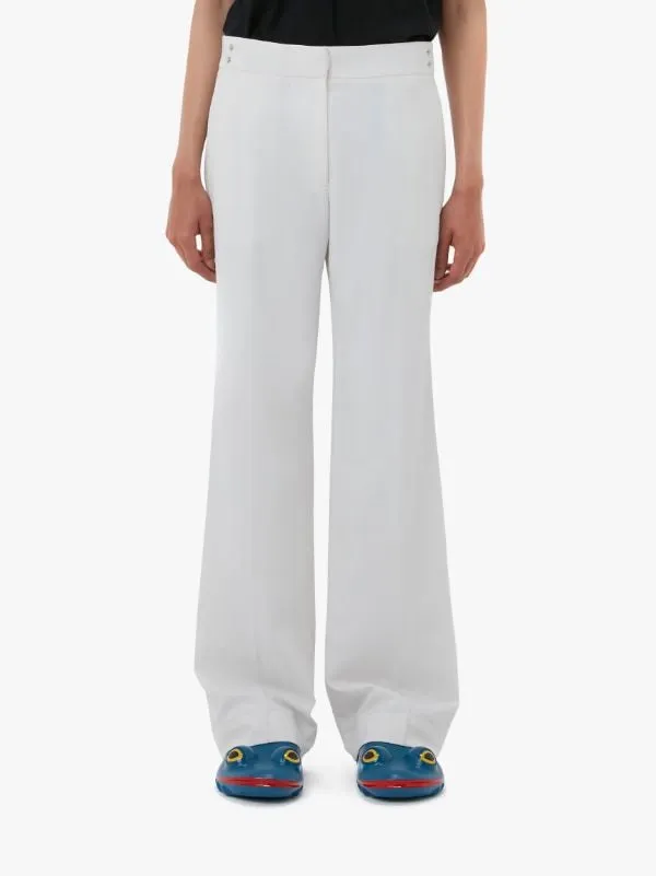 Rivet-Detailing Straight-Leg Trousers