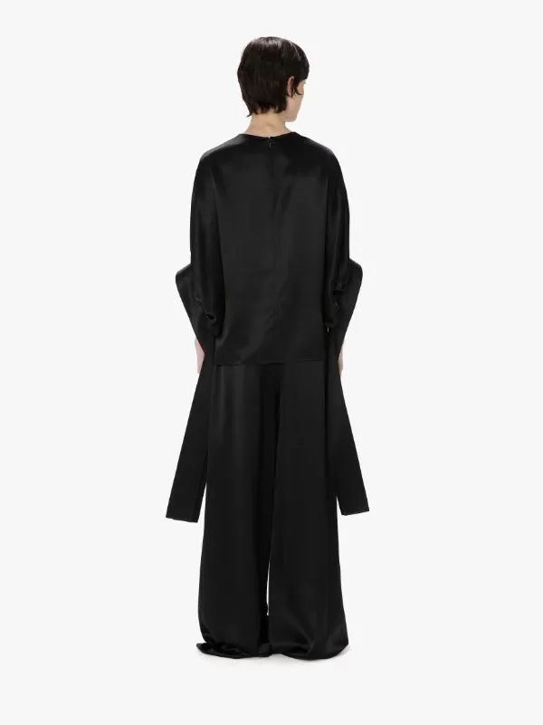 Strap Detailed Crewneck Blouse
