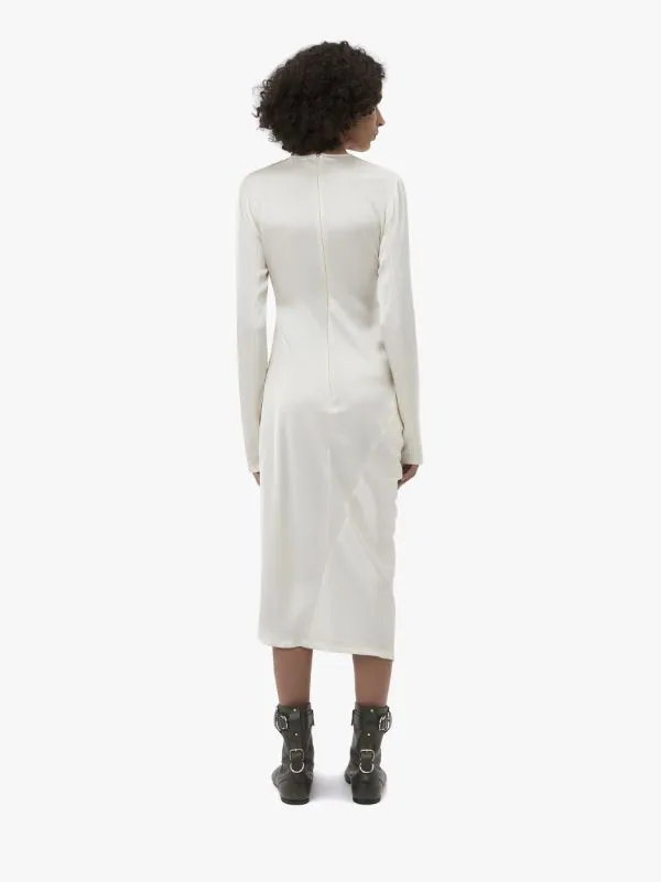 Asymmetric Draped Midi Dress