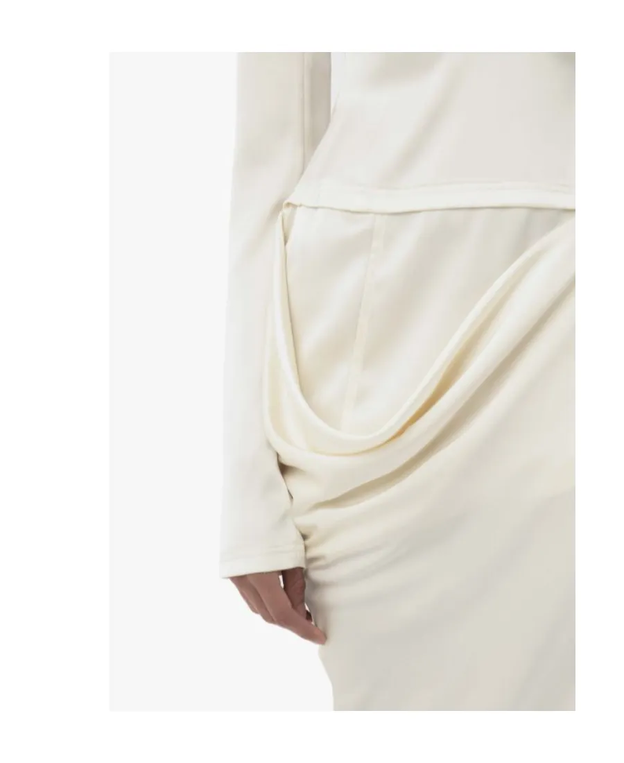 Asymmetric Draped Midi Dress