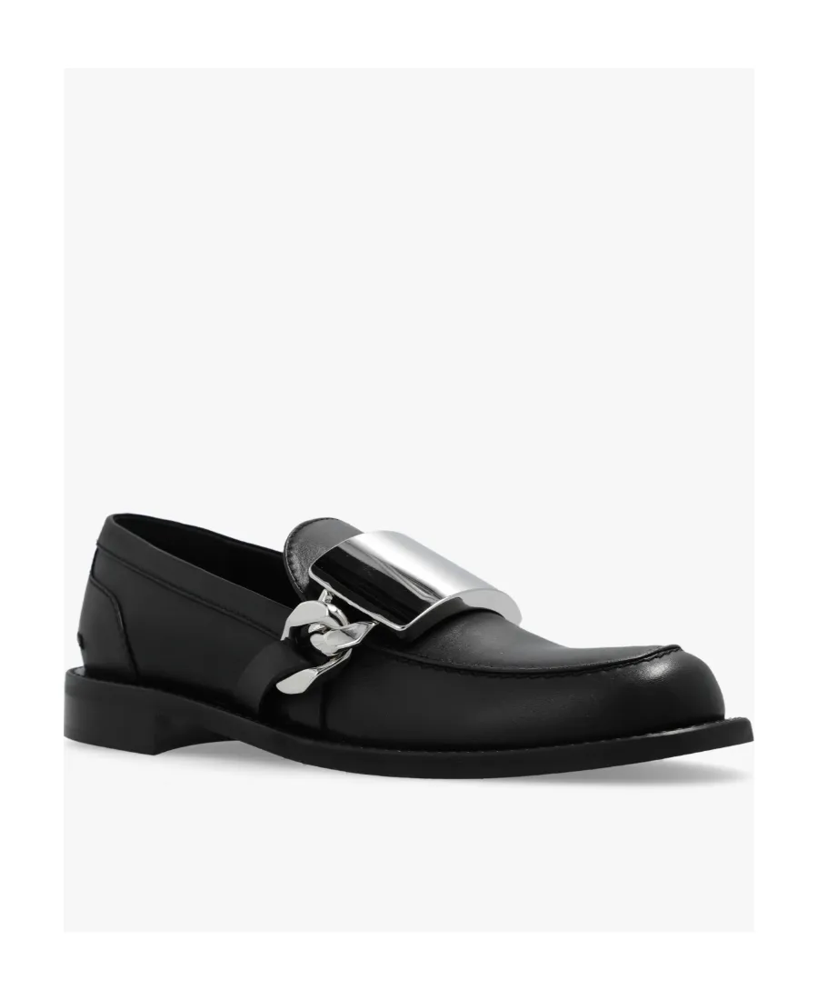 Logo-Engraved Leather Loafers