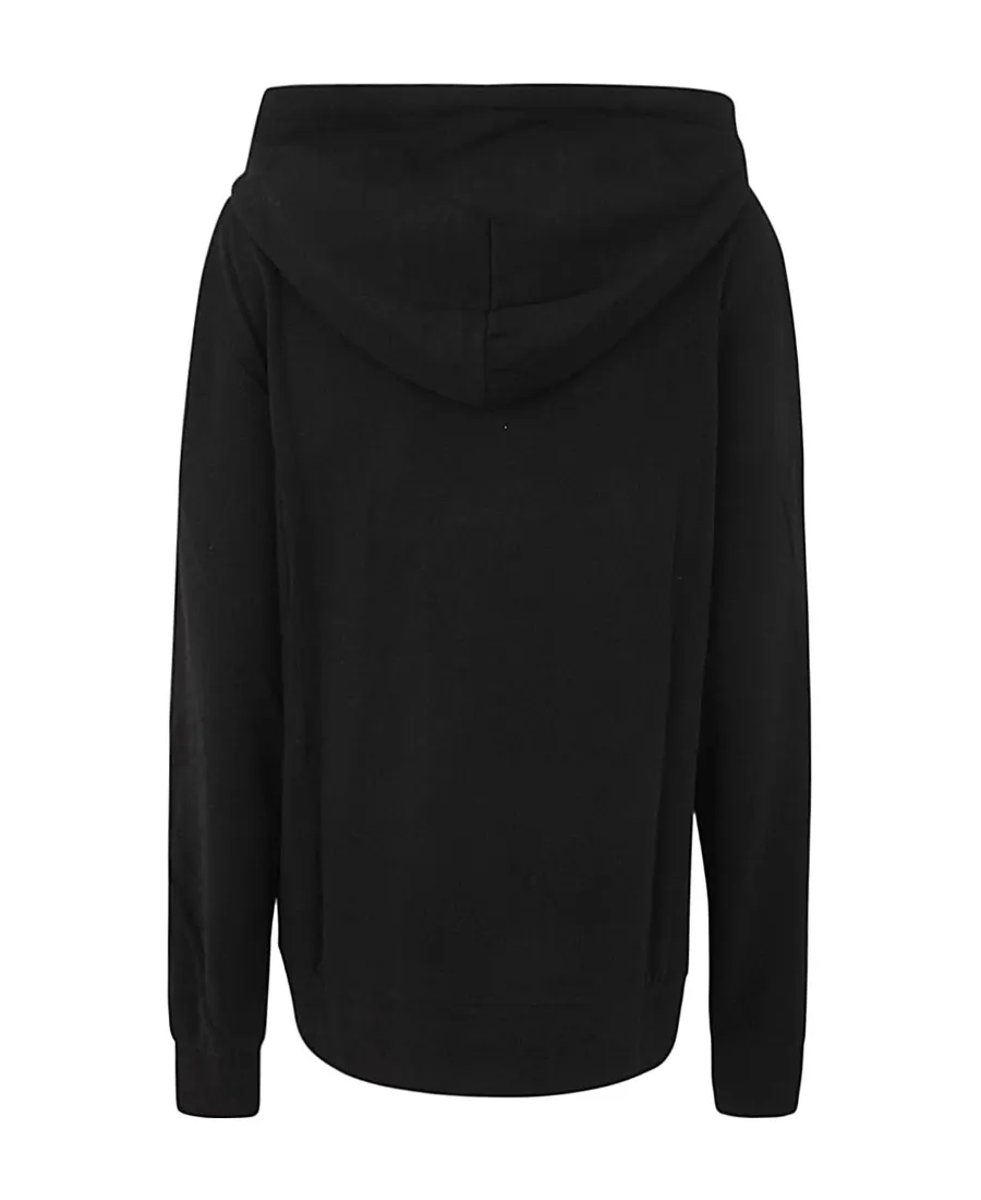 Logo Motif Embroidered Drawstring Hoodie
