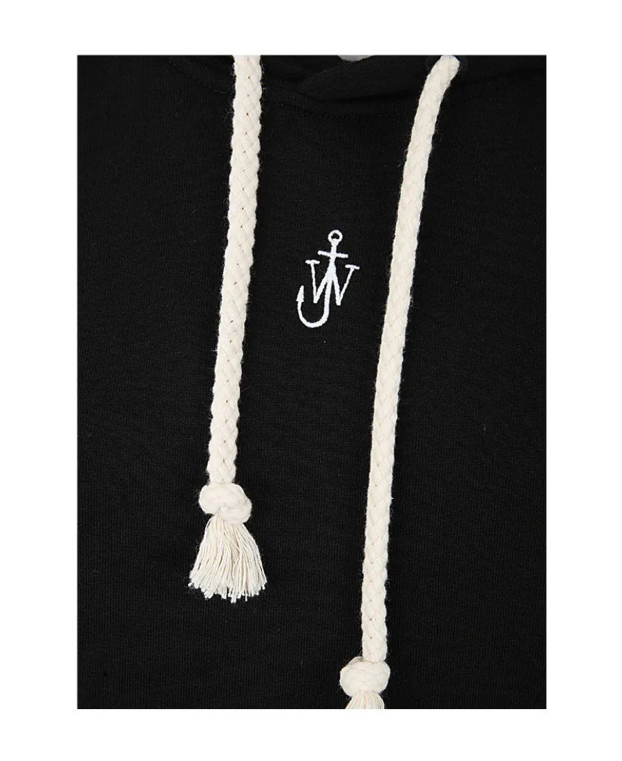 Logo Motif Embroidered Drawstring Hoodie