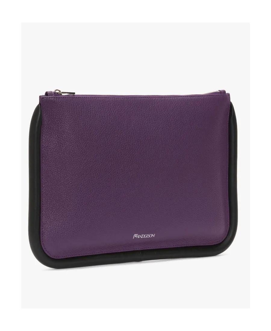 Logo Printed Large Bumper Clutch Bag