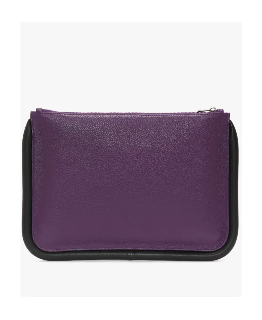 Logo Printed Large Bumper Clutch Bag
