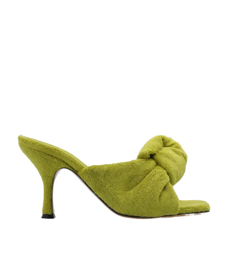 Terrycloth Open-Toe Mules