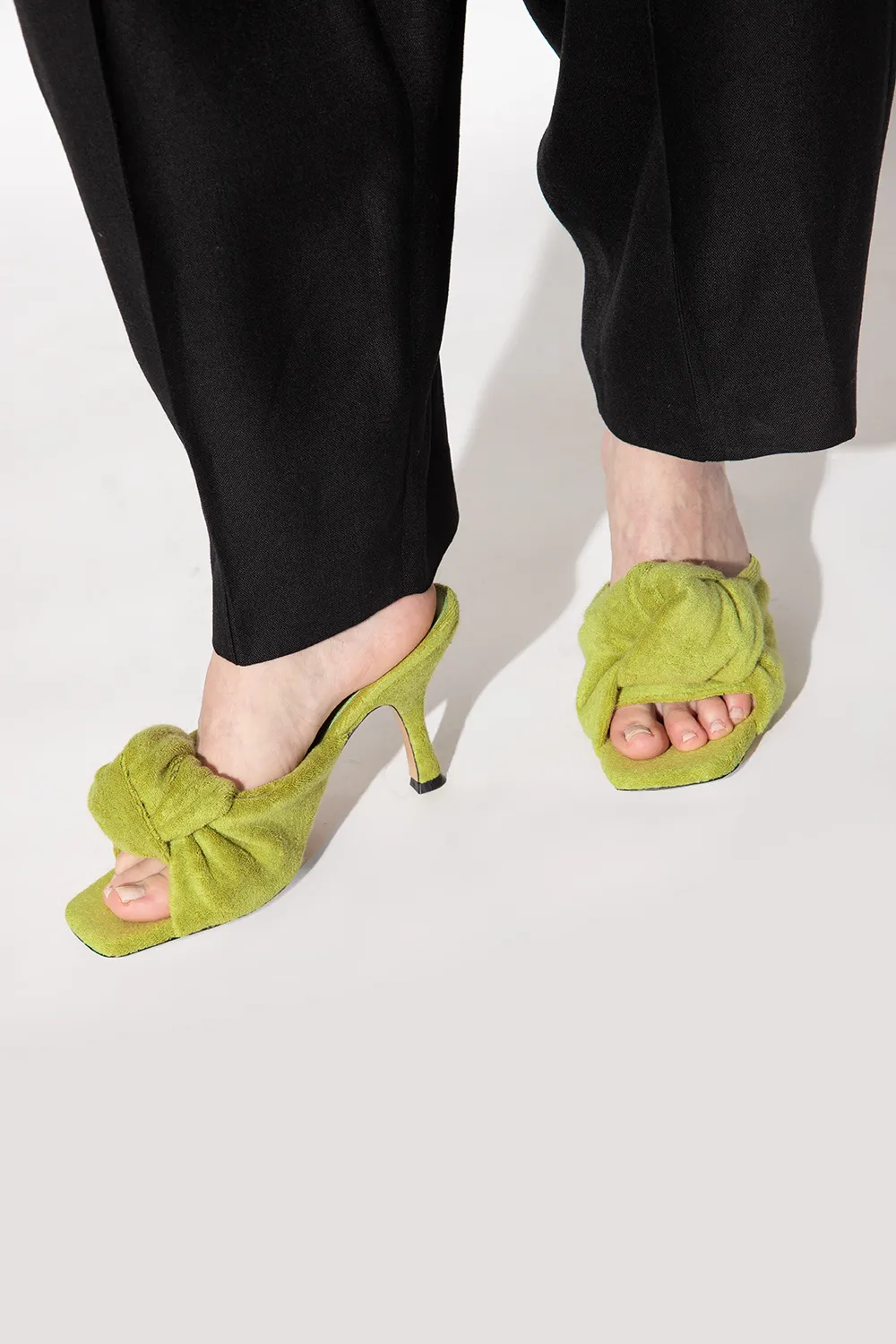 Terrycloth Open-Toe Mules