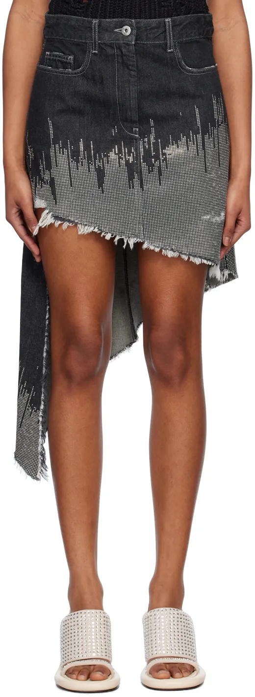Studded Asymmetric Skirt