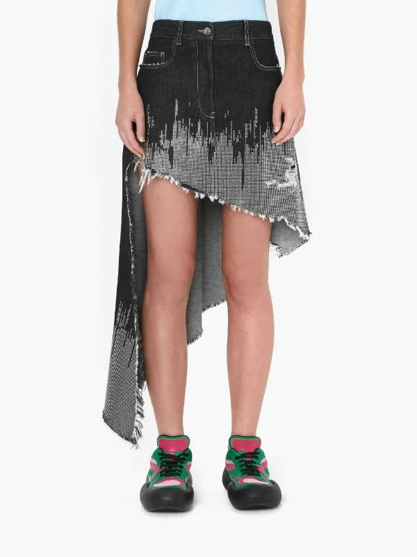 Studded Asymmetric Skirt