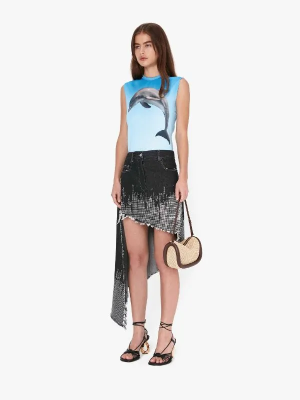 Studded Asymmetric Skirt
