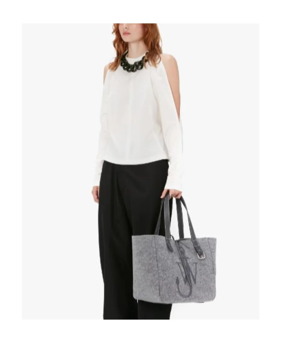 Chain-Embellished Cold-Shoulder Top