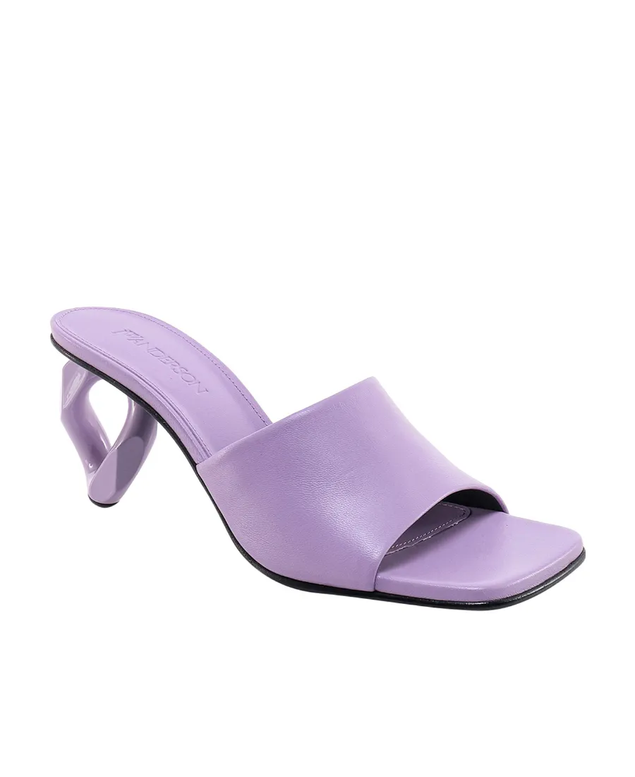 Logo Square-Toed High-Heeled Sandals