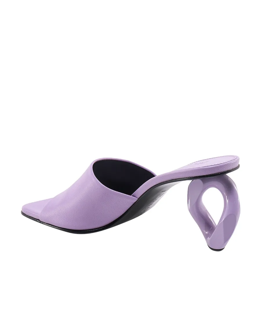 Logo Square-Toed High-Heeled Sandals