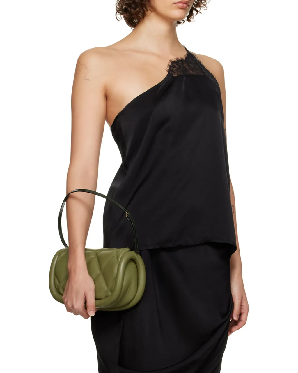 One-Shoulder Lace Trimmed Top