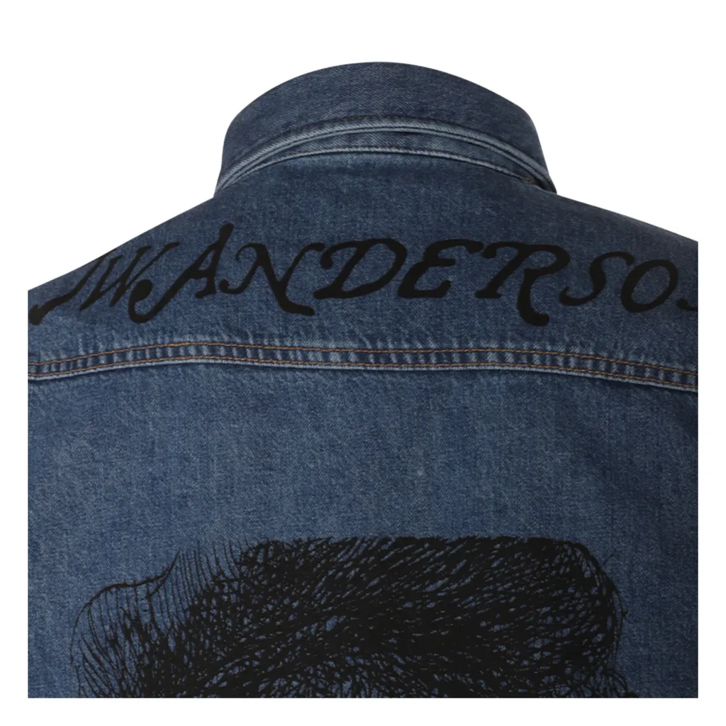 Denim Collared Button-Up Shirt