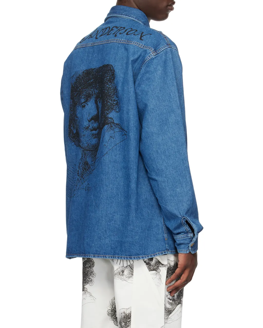 Denim Collared Button-Up Shirt