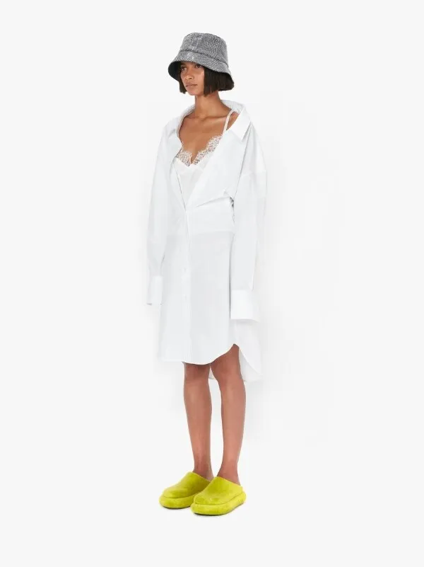 Collared Button-Up Shirt Dress