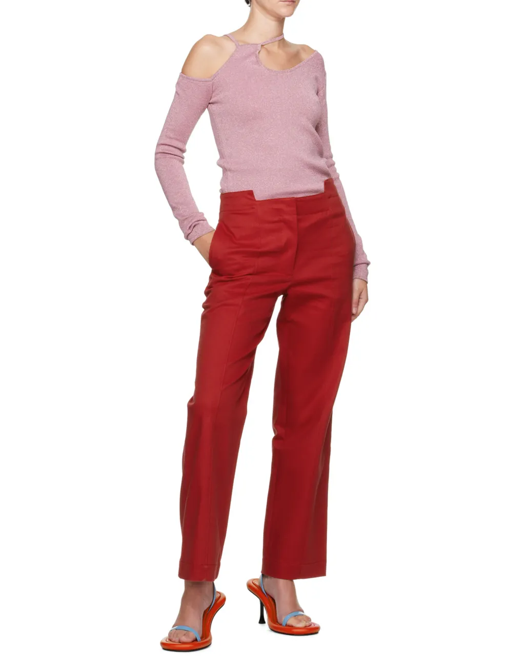 Panelled Straight-Leg Trousers