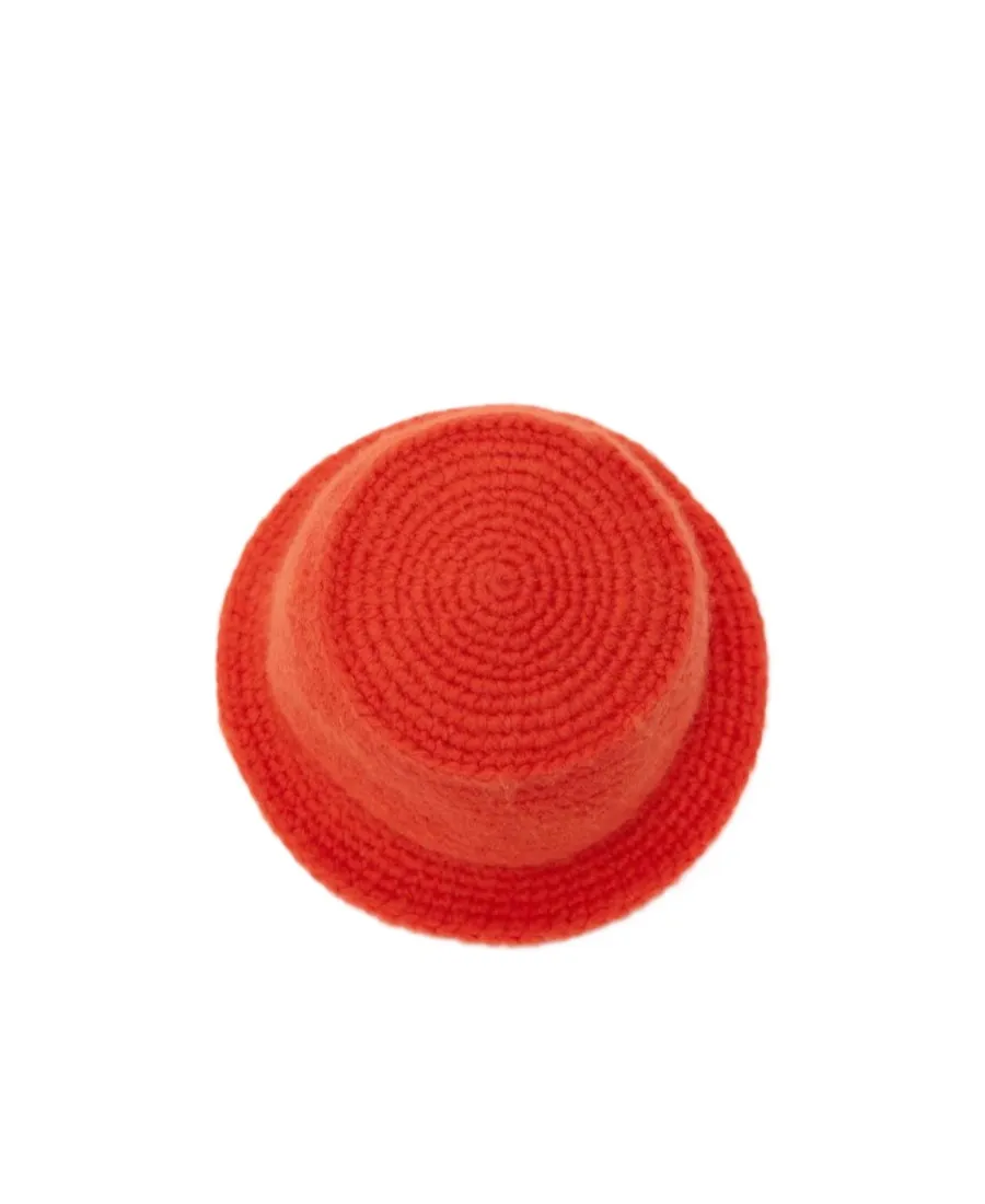 Logo-Patch Knitted Bucket Hat