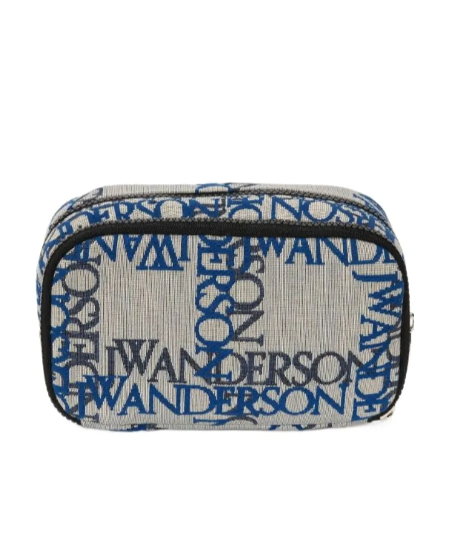 Double Zipped Logo-Jacquard Pouch