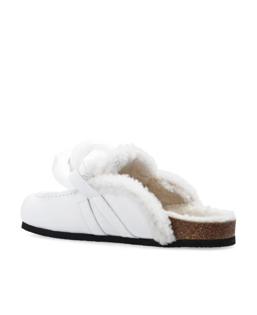 Slip-On Chain Shearling Mules