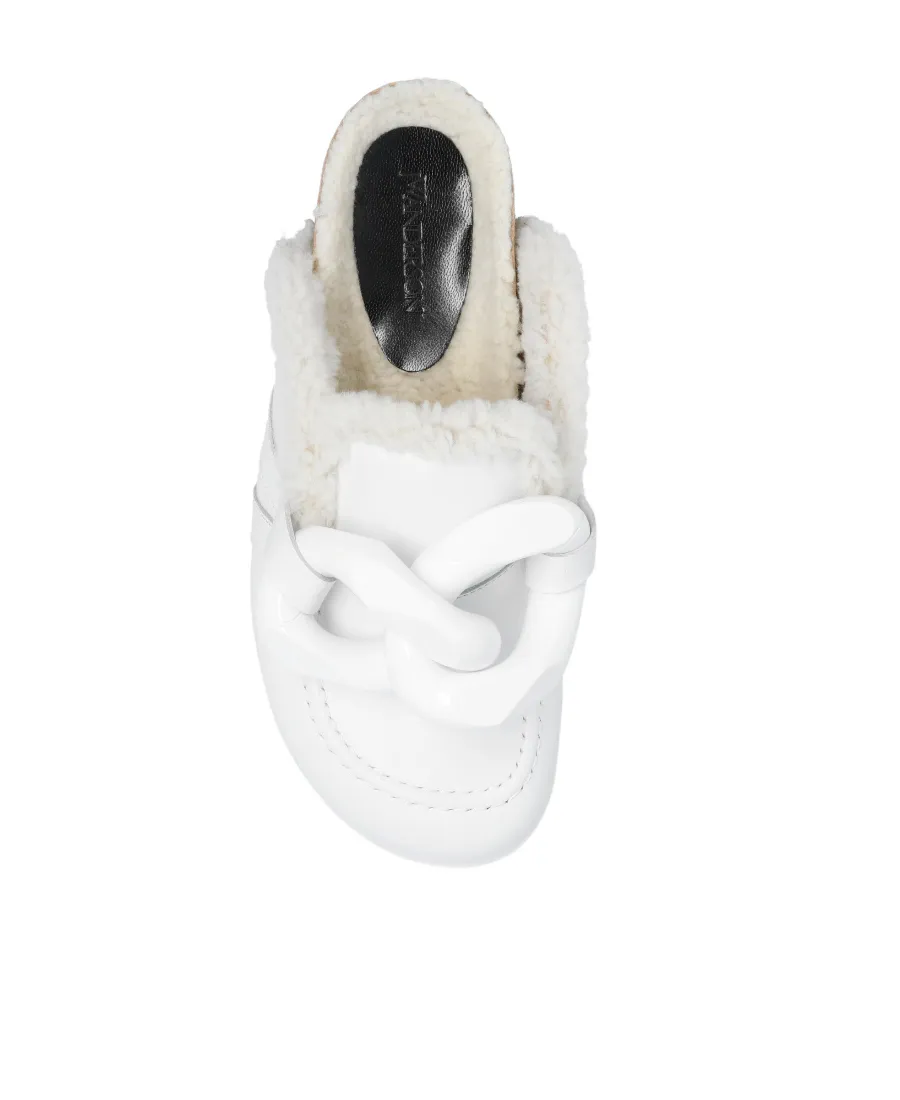 Slip-On Chain Shearling Mules