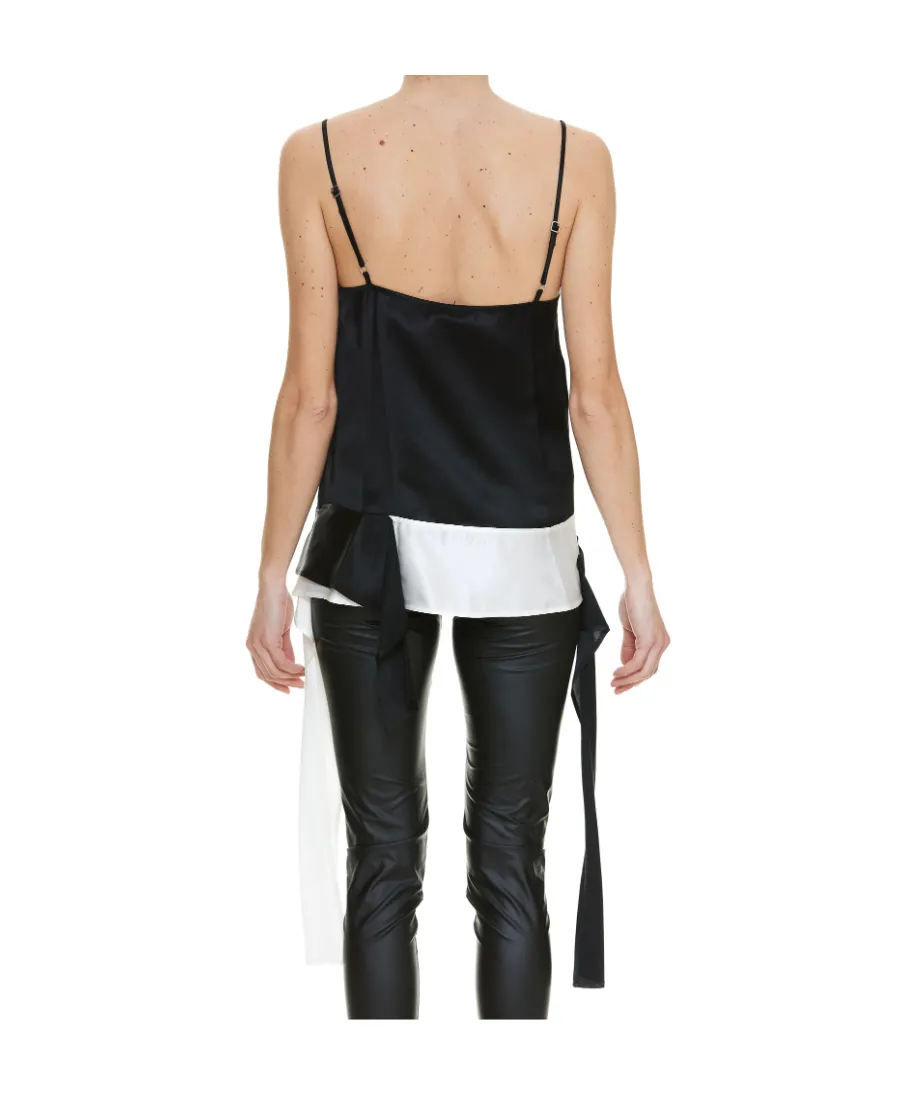 Draped V-Neck Sleeveless Top
