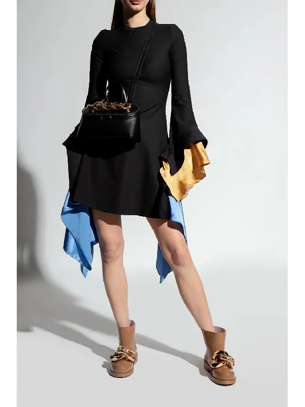 Chain-Embellished Pull-On Ankle Boots