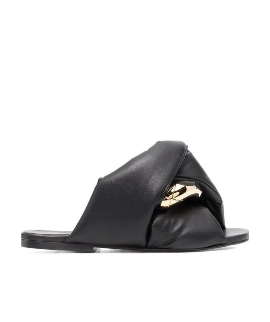 Chain Detailed Slip On Sandals