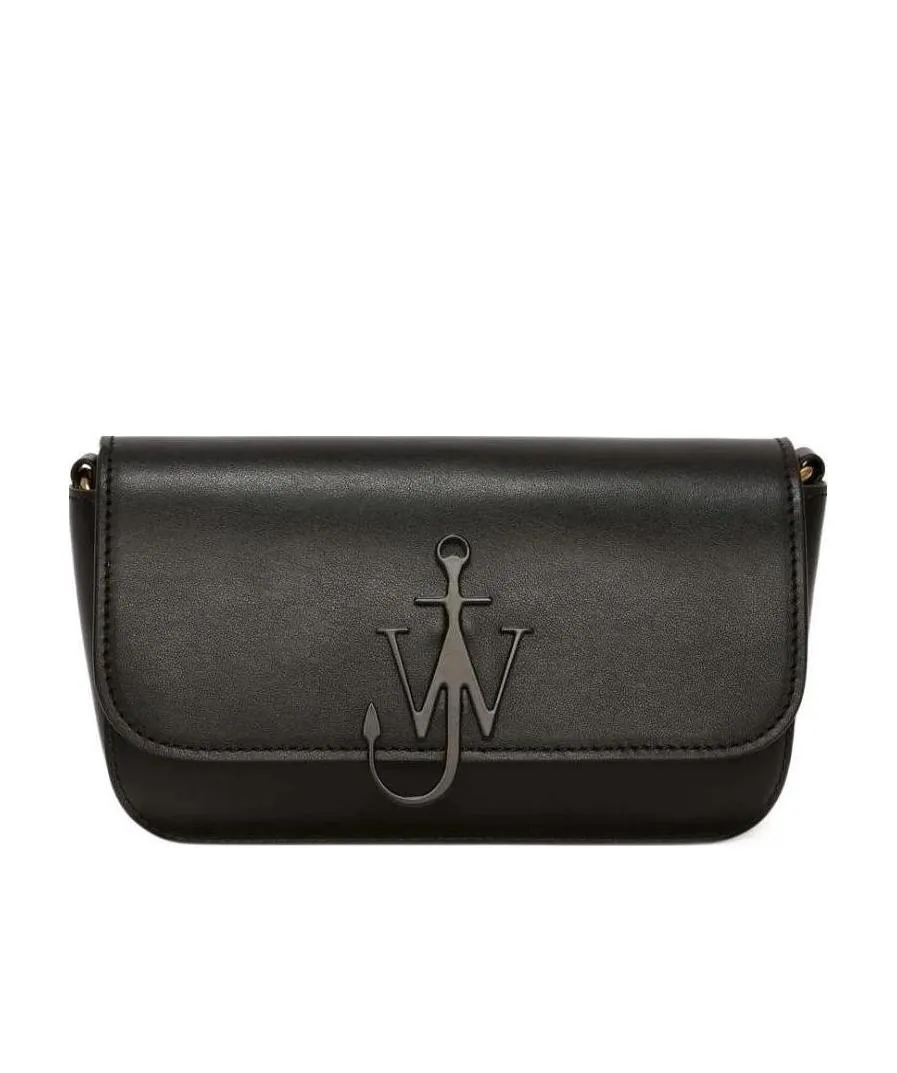Chain Baguette Anchor Leather Shoulder Bag