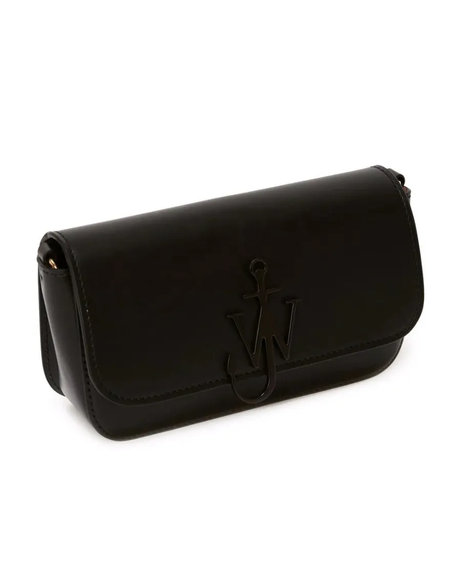 Chain Baguette Anchor Leather Shoulder Bag