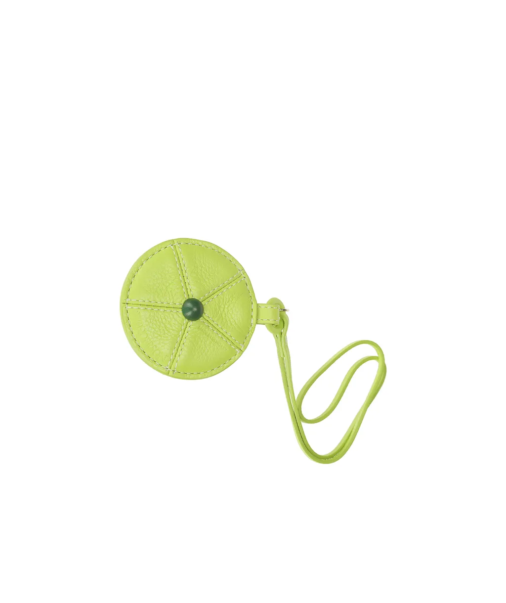 Lime Leather Keyring