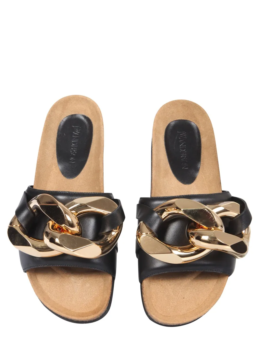 Chain-Link Slip-On Sandals